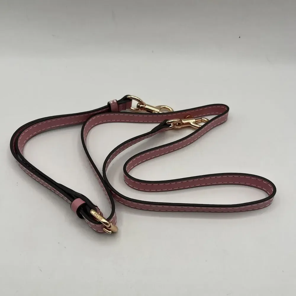 Coach Adjustable Leather Replacement Strap Pink Gold Tone Hardware Crossbody